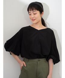 green label relaxing | FFC プリーツ スリーブ Vネック ブラウス(シャツ/ブラウス)