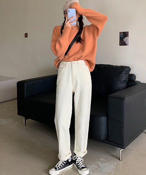 MAISON BREEZE（メゾンブリーズ）の「【MAISON BREEZE】リラックステーパードかつらぎパンツ（チノパンツ・レディース・ホワイト・LARGE/MEDIUM/SMALL）」の4枚目の写真