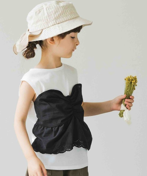 pairmanon（ペアマノン）の「キャミドッキングレースブラウス 無地 ガールズ（シャツ/ブラウス・キッズ・ブラック/モカ/ラベンダー・100/110/120/90/140/150/130）」の2枚目の写真