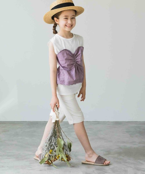 pairmanon（ペアマノン）の「キャミドッキングレースブラウス 無地 ガールズ（シャツ/ブラウス・キッズ・ブラック/モカ/ラベンダー・100/110/120/90/140/150/130）」の14枚目の写真