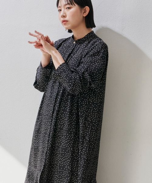 フレアロングシャツワンピース