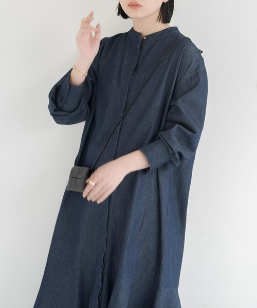フレアロングシャツワンピース