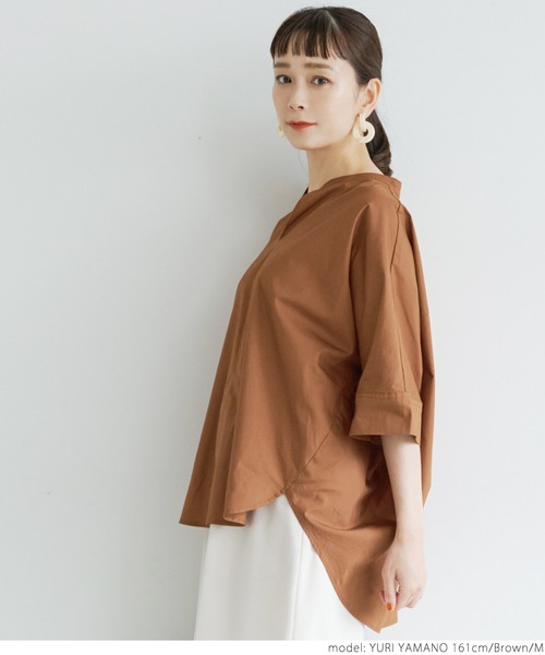 coca(coca)(コカ)の「キーネックドルマンシャツ(シャツ/ブラウス・レディース・ホワイト/ブラウン・M/L)」の4枚目の写真