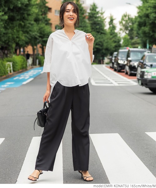 coca(coca)(コカ)の「キーネックドルマンシャツ(シャツ/ブラウス・レディース・ホワイト/ブラウン・M/L)」の10枚目の写真