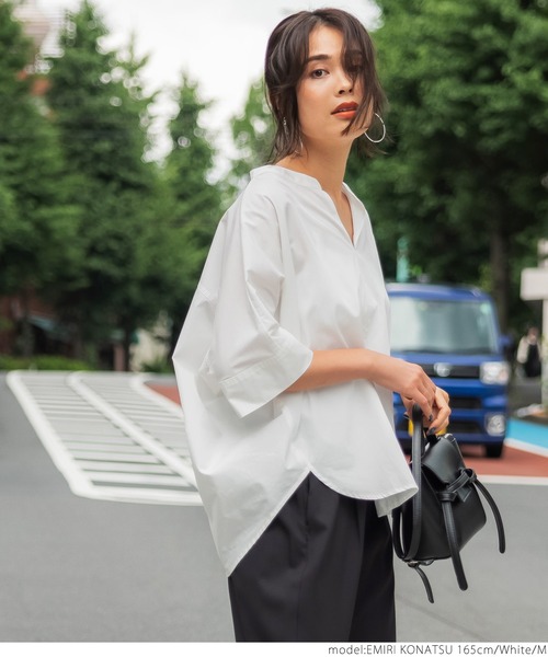 coca(coca)(コカ)の「キーネックドルマンシャツ(シャツ/ブラウス・レディース・ホワイト/ブラウン・M/L)」の12枚目の写真