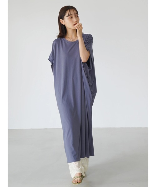 AMERICAN HOLIC（アメリカンホリック）の「フレンチスリーブカットワンピース ＊●（ワンピース・レディース・ブルー/グレイッシュベージュ/チャコールグレー・M/L）」の8枚目の写真