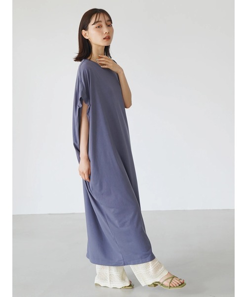 AMERICAN HOLIC（アメリカンホリック）の「フレンチスリーブカットワンピース ＊●（ワンピース・レディース・ブルー/グレイッシュベージュ/チャコールグレー・M/L）」の9枚目の写真