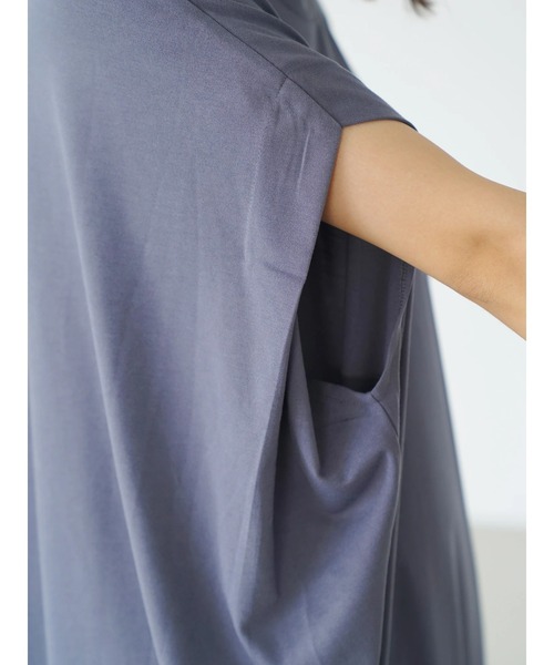 AMERICAN HOLIC（アメリカンホリック）の「フレンチスリーブカットワンピース ＊●（ワンピース・レディース・ブルー/グレイッシュベージュ/チャコールグレー・M/L）」の12枚目の写真