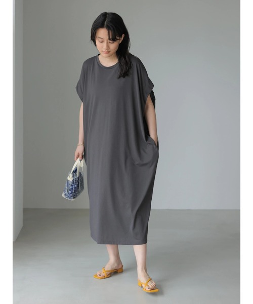 AMERICAN HOLIC（アメリカンホリック）の「フレンチスリーブカットワンピース ＊●（ワンピース・レディース・ブルー/グレイッシュベージュ/チャコールグレー・M/L）」の15枚目の写真