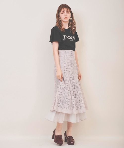 31 Sons de mode（トランテアン　ソン　ドゥ　モード）の「ロゴＴシャツ（Tシャツ/カットソー・レディース・ラベンダー/オフホワイト/ブラック・36）」の22枚目の写真