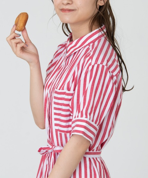 MERLOT(メルロー)の「ポップストライプシャツワンピース(ワンピース・レディース・レッド/ブルー・FREE)」の18枚目の写真
