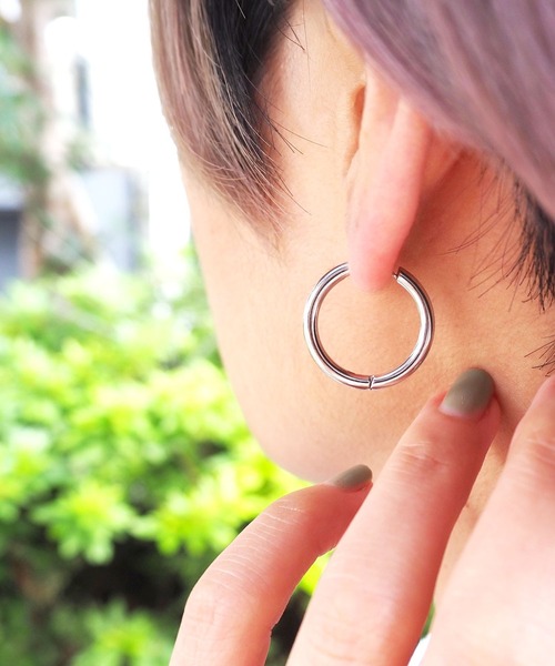 Diliraba】サージカルステンレス シルバー フープピアス（ピアス