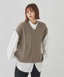 flaner | ケーブルニットベスト(ベスト)