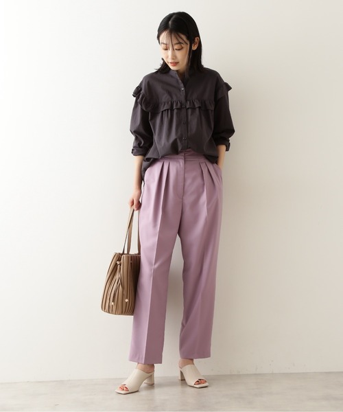 NATURAL BEAUTY BASIC（ナチュラルビューティーベーシック）の「エッグシルエットパンツ（その他パンツ・レディース・ブラック/ブラウン/ラベンダー・SMALL/MEDIUM/X-SMALL）」の10枚目の写真