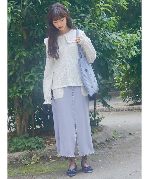 merry jenny(メリージェニー)の「おはな咲いたトートbag(トートバッグ・レディース・アイボリー/ブラック/ブルー・FREE)」の7枚目の写真