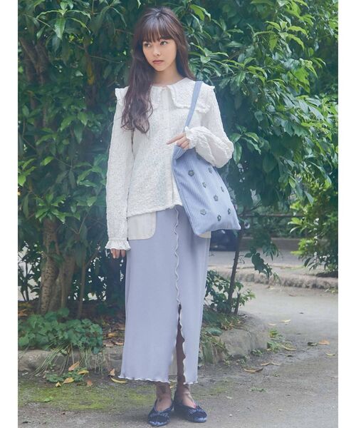 merry jenny(メリージェニー)の「おはな咲いたトートbag(トートバッグ・レディース・アイボリー/ブラック/ブルー・FREE)」の18枚目の写真