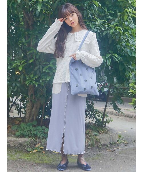 merry jenny(メリージェニー)の「おはな咲いたトートbag(トートバッグ・レディース・アイボリー/ブラック/ブルー・FREE)」の20枚目の写真