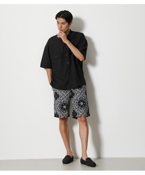 AZUL by moussy（アズールバイマウジー）の「REPREVE W POCKET BIG SHIRT/リプリーブWポケットビッグシャツ（シャツ/ブラウス・メンズ・ベージュ/ブラック・MEDIUM/LARGE）」の18枚目の写真