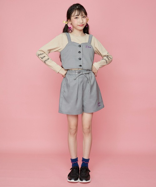 JENNI love（ジェニィラブ）の「千鳥柄ウエストリボンショーパン（その他パンツ・キッズ・サックスブルー/ベージュ/ブラック・130cm/140cm/150cm/160cm）」の15枚目の写真