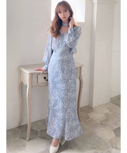 RESEXXY（リゼクシー）の「ニュアンスフラワーマーメイドスカート【セットアップ着用可能】（スカート・レディース・ベージュ/ブラウン/ブルー・FREE）」の6枚目の写真