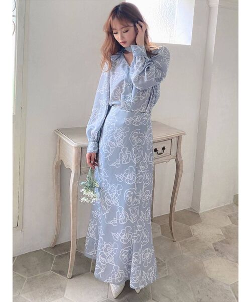 RESEXXY（リゼクシー）の「ニュアンスフラワーマーメイドスカート【セットアップ着用可能】（スカート・レディース・ベージュ/ブラウン/ブルー・FREE）」の8枚目の写真