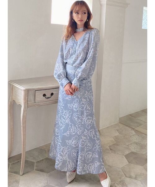 RESEXXY（リゼクシー）の「ニュアンスフラワーマーメイドスカート【セットアップ着用可能】（スカート・レディース・ベージュ/ブラウン/ブルー・FREE）」の11枚目の写真