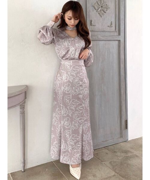 RESEXXY（リゼクシー）の「ニュアンスフラワーマーメイドスカート【セットアップ着用可能】（スカート・レディース・ベージュ/ブラウン/ブルー・FREE）」の14枚目の写真