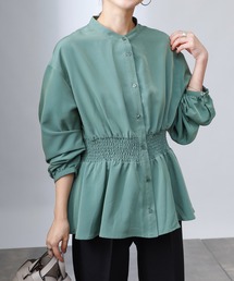 COLONY 2139 | マットサテンウエストシャーリング長袖ブラウス(シャツ/ブラウス)