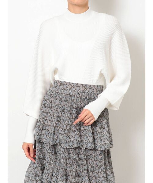 MERCURYDUO（マーキュリーデュオ）の「リブデザインコンパクトドルマンニット（ニット/セーター・レディース・オフホワイト/ブラック/ピンク/ベージュ・FREE）」の2枚目の写真