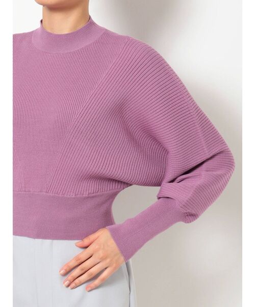 MERCURYDUO（マーキュリーデュオ）の「リブデザインコンパクトドルマンニット（ニット/セーター・レディース・オフホワイト/ブラック/ピンク/ベージュ・FREE）」の5枚目の写真