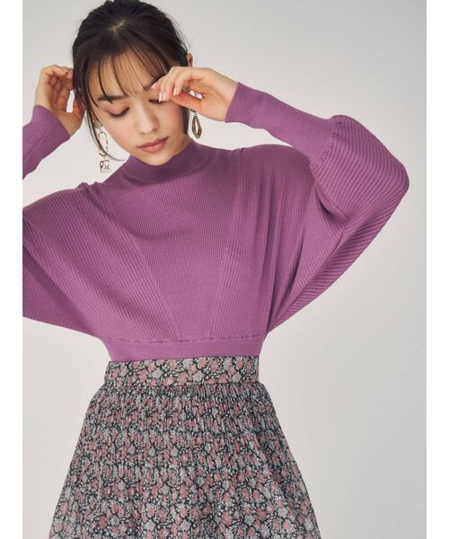 MERCURYDUO（マーキュリーデュオ）の「リブデザインコンパクトドルマンニット（ニット/セーター・レディース・オフホワイト/ブラック/ピンク/ベージュ・FREE）」の6枚目の写真