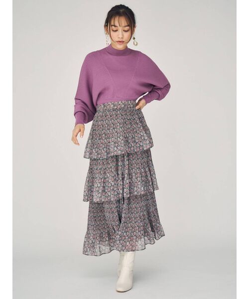 MERCURYDUO（マーキュリーデュオ）の「リブデザインコンパクトドルマンニット（ニット/セーター・レディース・オフホワイト/ブラック/ピンク/ベージュ・FREE）」の20枚目の写真