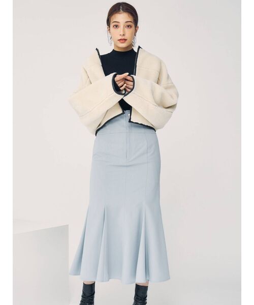 MERCURYDUO（マーキュリーデュオ）の「リブデザインコンパクトドルマンニット（ニット/セーター・レディース・オフホワイト/ブラック/ピンク/ベージュ・FREE）」の21枚目の写真