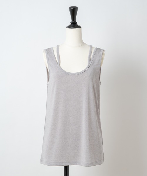 Rewde(ルゥデ)の「【ドラマ着用】タンクトップ(1R15-07194)(タンクトップ・レディース・ブラック/ベージュ/パープル/グレー系1・M)」の1枚目の写真