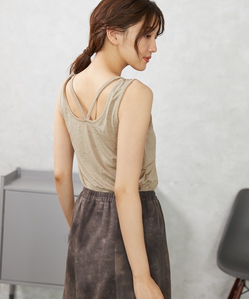 Rewde(ルゥデ)の「【ドラマ着用】タンクトップ(1R15-07194)(タンクトップ・レディース・ブラック/ベージュ/パープル/グレー系1・M)」の3枚目の写真