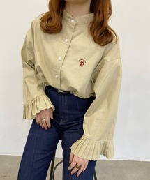 夢が広がるソデフリル刺繍シャツ