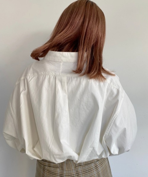nemne store（ネンネストア）の「夢が広がるソデフリル刺繍シャツ（シャツ/ブラウス・レディース・ベージュ/パープル/オフホワイト/カーキ・フリー）」の11枚目の写真