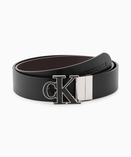 Calvin Klein Jeans Accessory(カルバン・クラインジーンズアクセサリー)の「モノグラムロゴ HW エナメル ベルト(ベルト・メンズ・ブラック/ブラック系・85/95/90/100)」の2枚目の写真