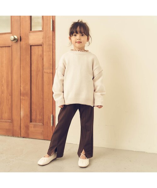 apres les cours（アプレレクール）の「2WAYゆったりニットカーディガン（カーディガン/ボレロ・キッズ・ラベンダー/アイボリー・130/110/90/140）」の5枚目の写真