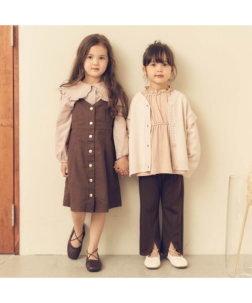 apres les cours（アプレレクール）の「2WAYゆったりニットカーディガン（カーディガン/ボレロ・キッズ・ラベンダー/アイボリー・130/110/90/140）」の6枚目の写真