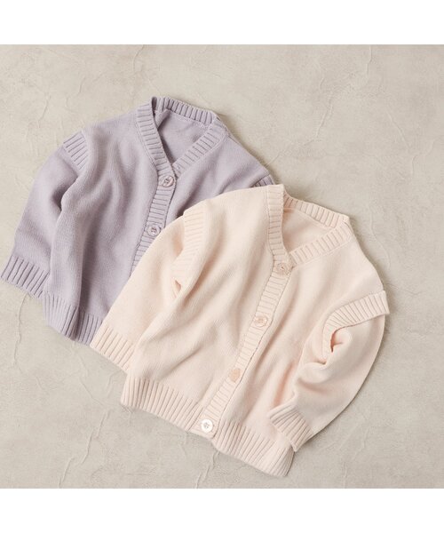 apres les cours（アプレレクール）の「2WAYゆったりニットカーディガン（カーディガン/ボレロ・キッズ・ラベンダー/アイボリー・130/110/90/140）」の7枚目の写真