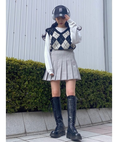 WC(ダブル シー)の「アーガイルニットベスト(ベスト・レディース・ブラック/ブラウン・FREE)」の10枚目の写真