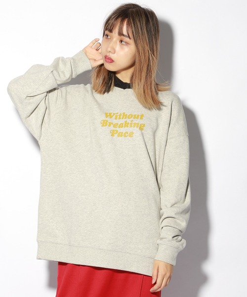 PBLIM（ページボーイリム）の「【PAGEBOYLIM】カラーロゴスウェット（Tシャツ/カットソー・レディース・グレー/ブラウン・MEDIUM/LARGE）」の6枚目の写真