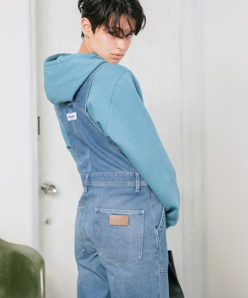 Wrangler(ラングラー)の「WRANGLER/ラングラー FLARE OVERALLS ワンポイント ブランドロゴ オーバーオール フレア(サロペット/オーバーオール・メンズ・アイボリー/ライトブルー・XS/S/M)」の13枚目の写真