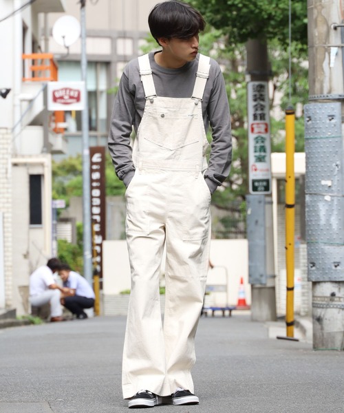 Wrangler(ラングラー)の「WRANGLER/ラングラー FLARE OVERALLS ワンポイント ブランドロゴ オーバーオール フレア(サロペット/オーバーオール・メンズ・アイボリー/ライトブルー・XS/S/M)」の20枚目の写真