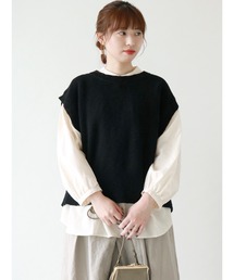 Samansa Mos2 | 後ろ開きカノコベスト(ベスト)