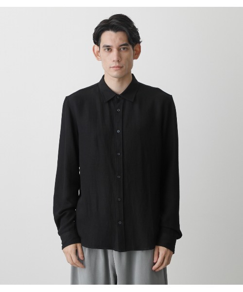 AZUL by moussy（アズールバイマウジー）の「RAYON LINEN SHIRT/レーヨンリネンシャツ（シャツ/ブラウス・メンズ・オフホワイト/カーキ/ブラック・SMALL/MEDIUM/LARGE）」の7枚目の写真