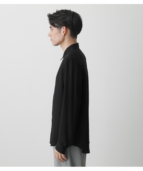 AZUL by moussy（アズールバイマウジー）の「RAYON LINEN SHIRT/レーヨンリネンシャツ（シャツ/ブラウス・メンズ・オフホワイト/カーキ/ブラック・SMALL/MEDIUM/LARGE）」の8枚目の写真
