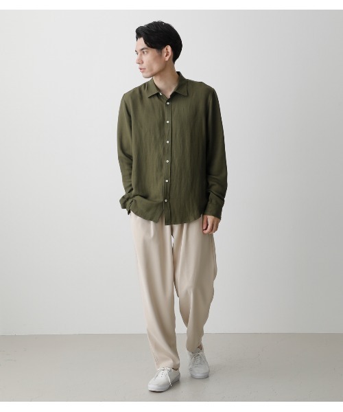 AZUL by moussy（アズールバイマウジー）の「RAYON LINEN SHIRT/レーヨンリネンシャツ（シャツ/ブラウス・メンズ・オフホワイト/カーキ/ブラック・SMALL/MEDIUM/LARGE）」の15枚目の写真