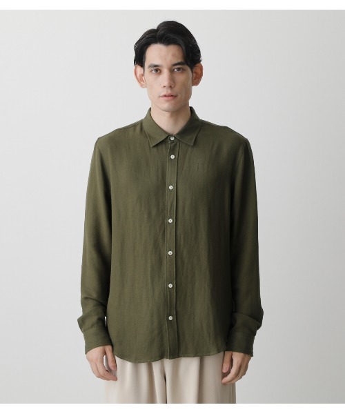 AZUL by moussy（アズールバイマウジー）の「RAYON LINEN SHIRT/レーヨンリネンシャツ（シャツ/ブラウス・メンズ・オフホワイト/カーキ/ブラック・SMALL/MEDIUM/LARGE）」の16枚目の写真
